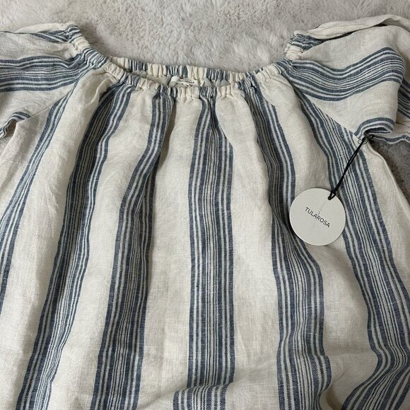 Tularosa Sara Dress Linen Chambray Stripe Size Small NWT - Picture 4 of 8